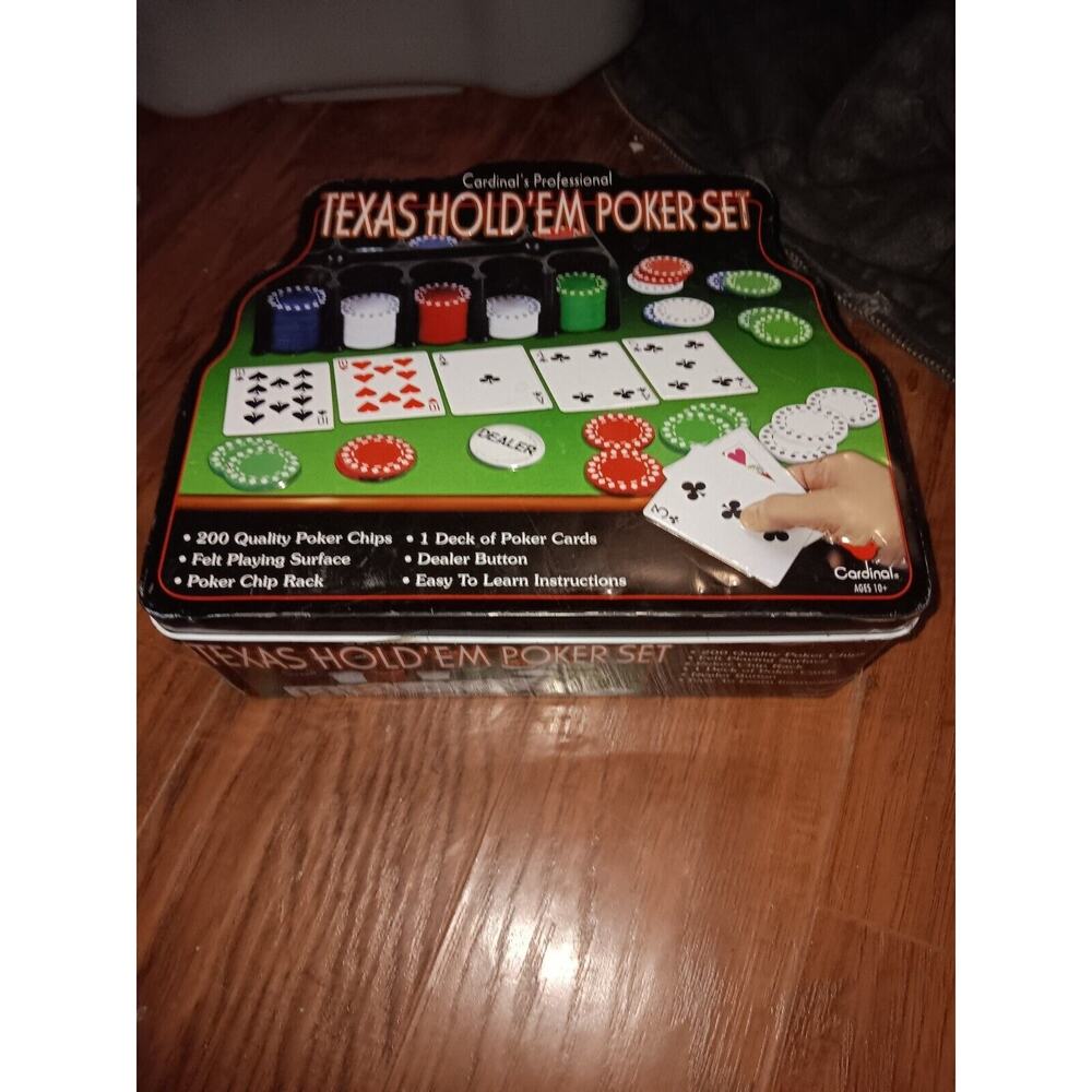 Cardinal's Professional Texas Hold'em Poker Set - Chips & Rack, Cards Read